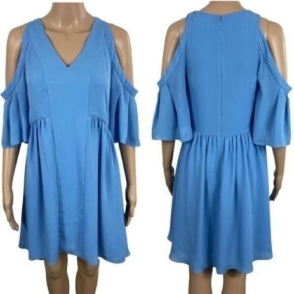 Crosby by Mollie Burch size XS Cold Shoulder Dress in Blue - Picture 1 of 10